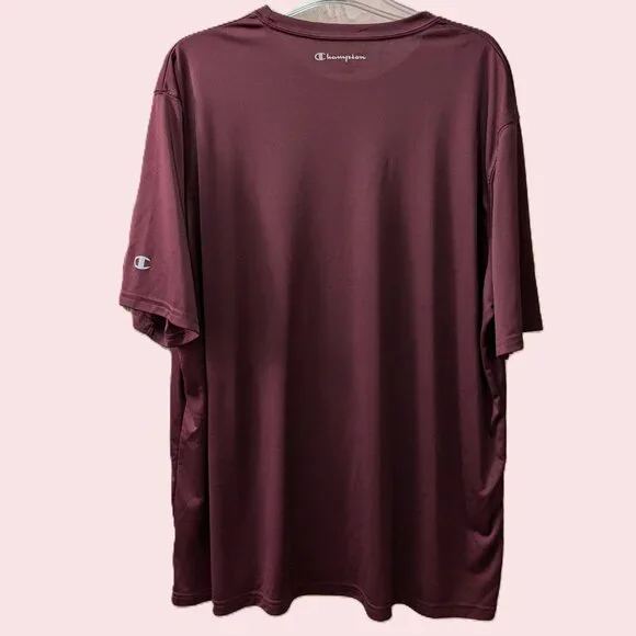 Men's Maroon Champion Performance Tee, 2XL - Picture 2 of 5